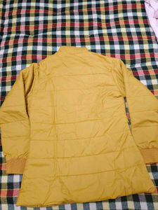 Stylish Yellow Quilted Belted Jacket