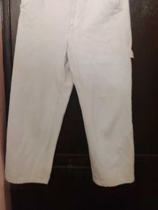 Cream Wide Leg Jeans