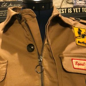 Zara Men's Unique Embroidered Brown Jacket