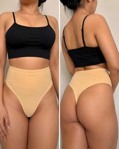 Women’s Beige High-Waist Thong Panty