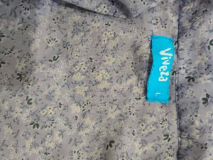 Lavender Floral Ruffle Blouse