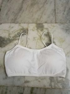 Comfortable White Cotton Bra(pad removable)