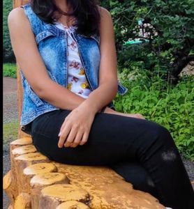 Acid Wash Denim Vest style jacket