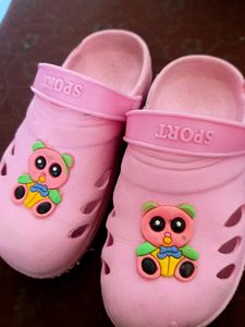 Adorable Pink Bear Cling-On Sport Slides