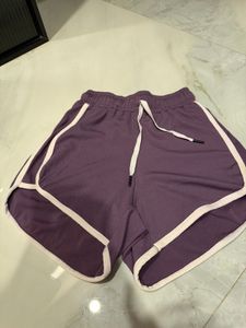 Purple Dolphin Shorts with White Trim