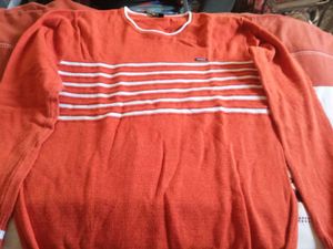 Striped Orange Pullover Sweater