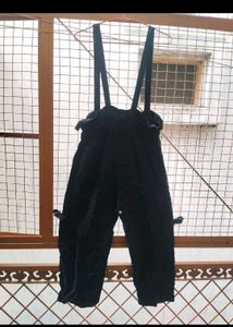 Black suspender pant