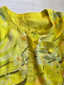 Vibrant Yellow Floral Print Kurta
