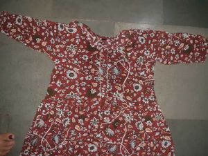 Maroon Floral Print Kurti