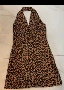 Leopard Print Halter Dress
