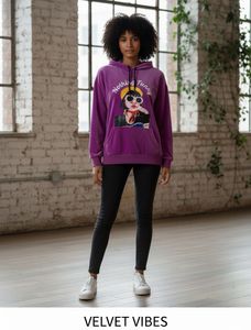 Purple Velvet Graphic Hoodie