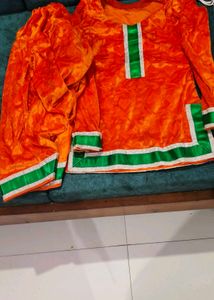 Vibrant Orange Salwar Suit for baby age upto 2 to