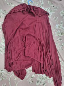 Maroon Ruffled Blouse
