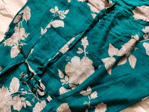 Stylish Teal Floral Sleeveless co-ord set