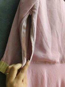 Elegant Pink Embroidered indo-western