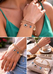 Elegant Evil Eye Charm Bracelet