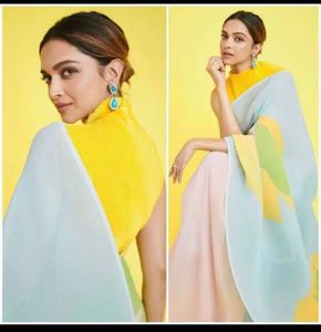 Designer  Saree with Yellow Blouse