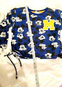 Very Cute Mickey Mouse Top With Dungree