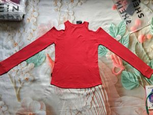 Chic Cold Shoulder Orange Top