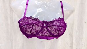 Sheer Lace Purple Bra