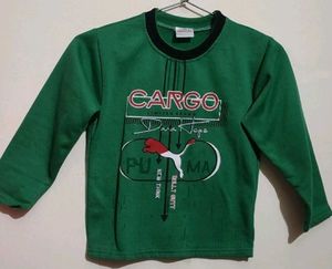 Green Winter T-shirt For Baby Boy 3- 4 Year