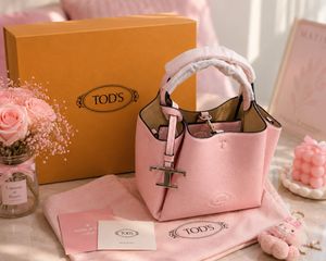 Tods Chic Pink Textured Handbag