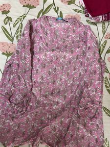 Pink Floral Print Kurta