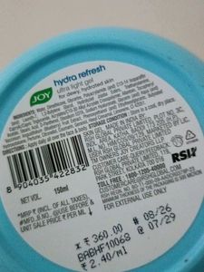 JOY hydra refresh ultra light gel