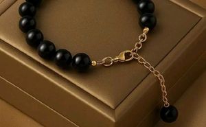 Elegant Black Beaded Bracelet