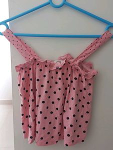Zara Kids Pink Polka Dot Sleeveless Top