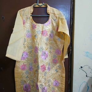 Yellow Embroidered Kurta Set