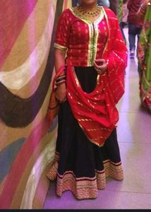 Beautiful Red &amp; Black Lehenga Choli Set