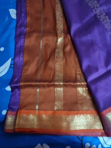 Elegant Purple &amp; Orange Saree