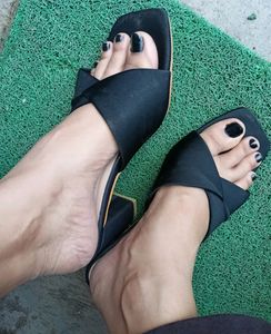 Black 'One Touch' Heeled Sandals - Size 7
