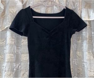 Classic Black ribbed  Fit &amp; Flare Dress