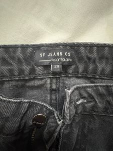 Wide Leg Faded Black Jeans