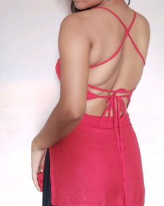 Chic Red Backless Dress