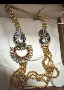 Exquisite Indian Traditional Necklace Peacock Desi