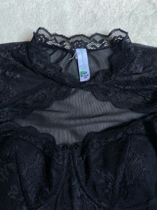 Elegant Black Lace Corset Top