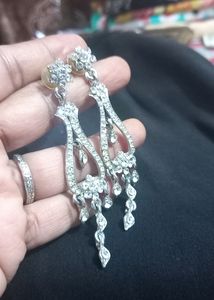 Silver Jarkan Party Wear Earrings