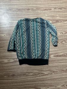 Bohemian Print Long Sleeve Tunic Top