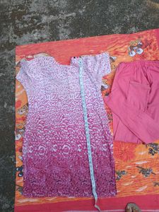 Pink Kurti &amp; Leggings Set