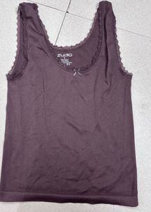Zudio Ribbed Lace Trim Tank Top
