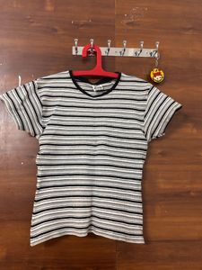 Striped Ribbed T-Shirt