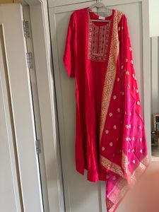 Vibrant Pink Kurta Set with Dupatta