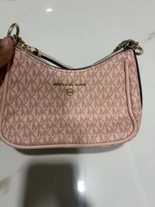 Michael Kors Pink Signature Logo Shoulder Bag