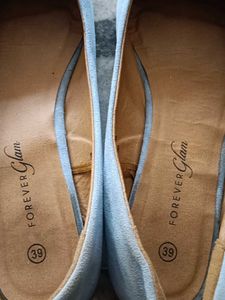 Forever Glam Blue Ballet Flats