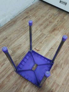 Purple and Silver Accent Stool