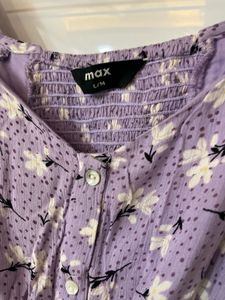Charming Lavender Floral Print Dress