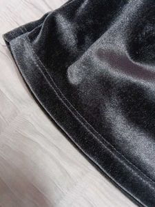 Velvet Wrap Top with Puff Sleeves